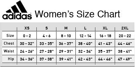 adidas size chart women